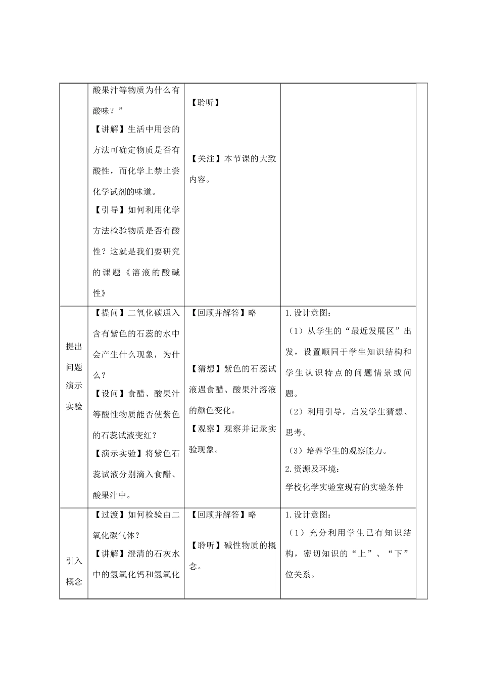 （骨干教师竞赛作品）初中化学《溶液的酸碱性》设计方案_第3页