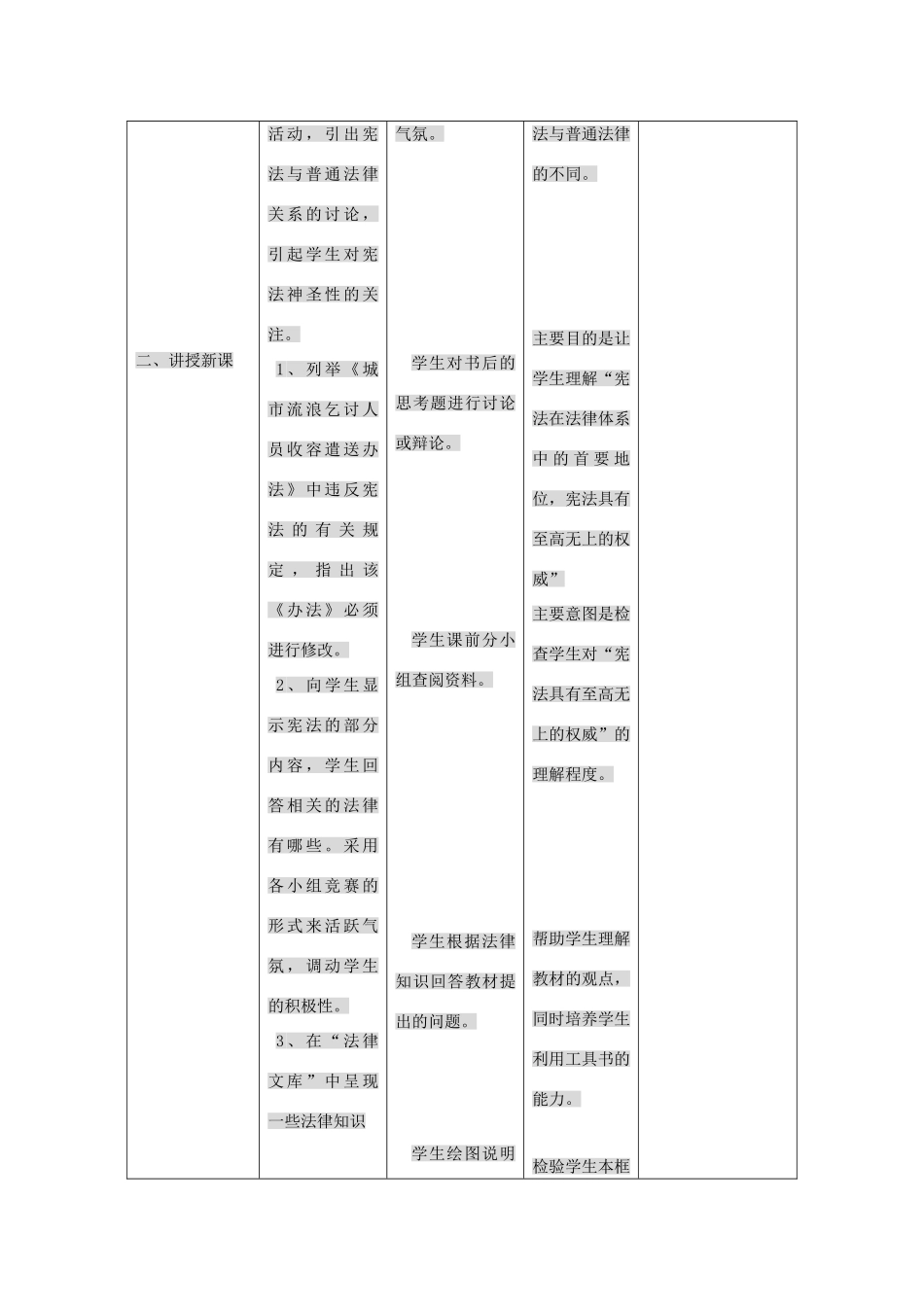 九年级政治：第七课《神圣的宪法》教案人民版_第2页