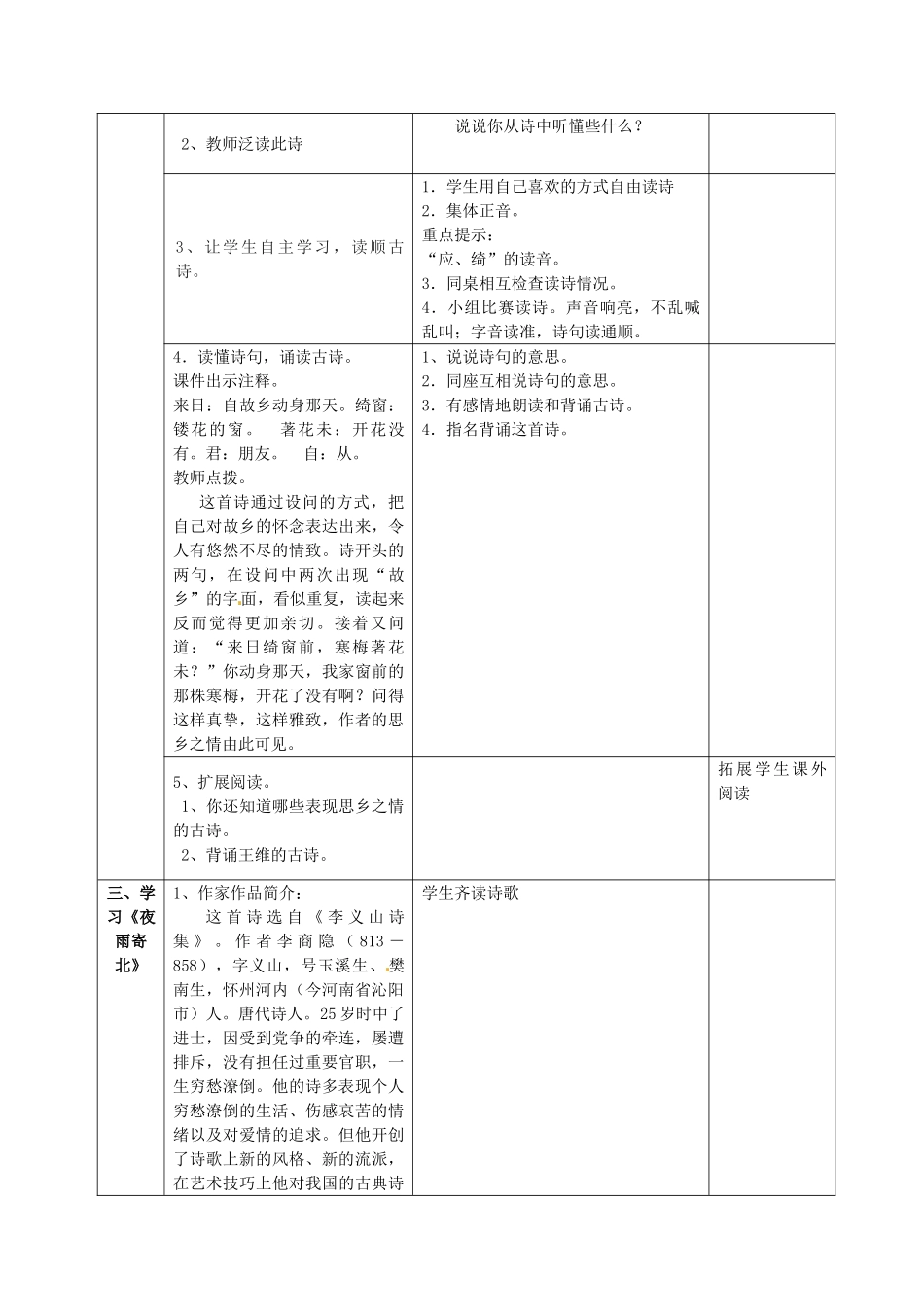 七年级语文上册 25 诗五首教案 语文版-语文版初中七年级上册语文教案_第2页