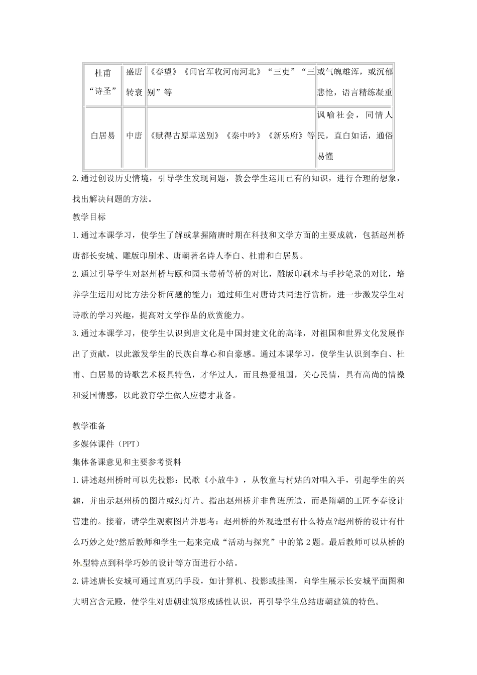 江苏省苏州市第二十六中学七年级历史 第7课 辉煌的隋唐文化（一）教案 人教新课标版_第2页