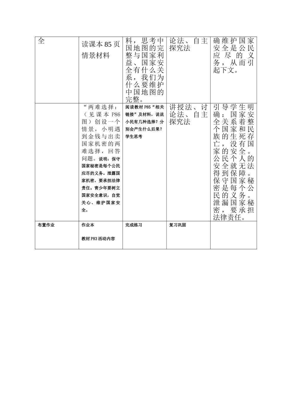 九年级政治第三单元第三课时  依法参与政治生活表格式教案全国通用_第3页
