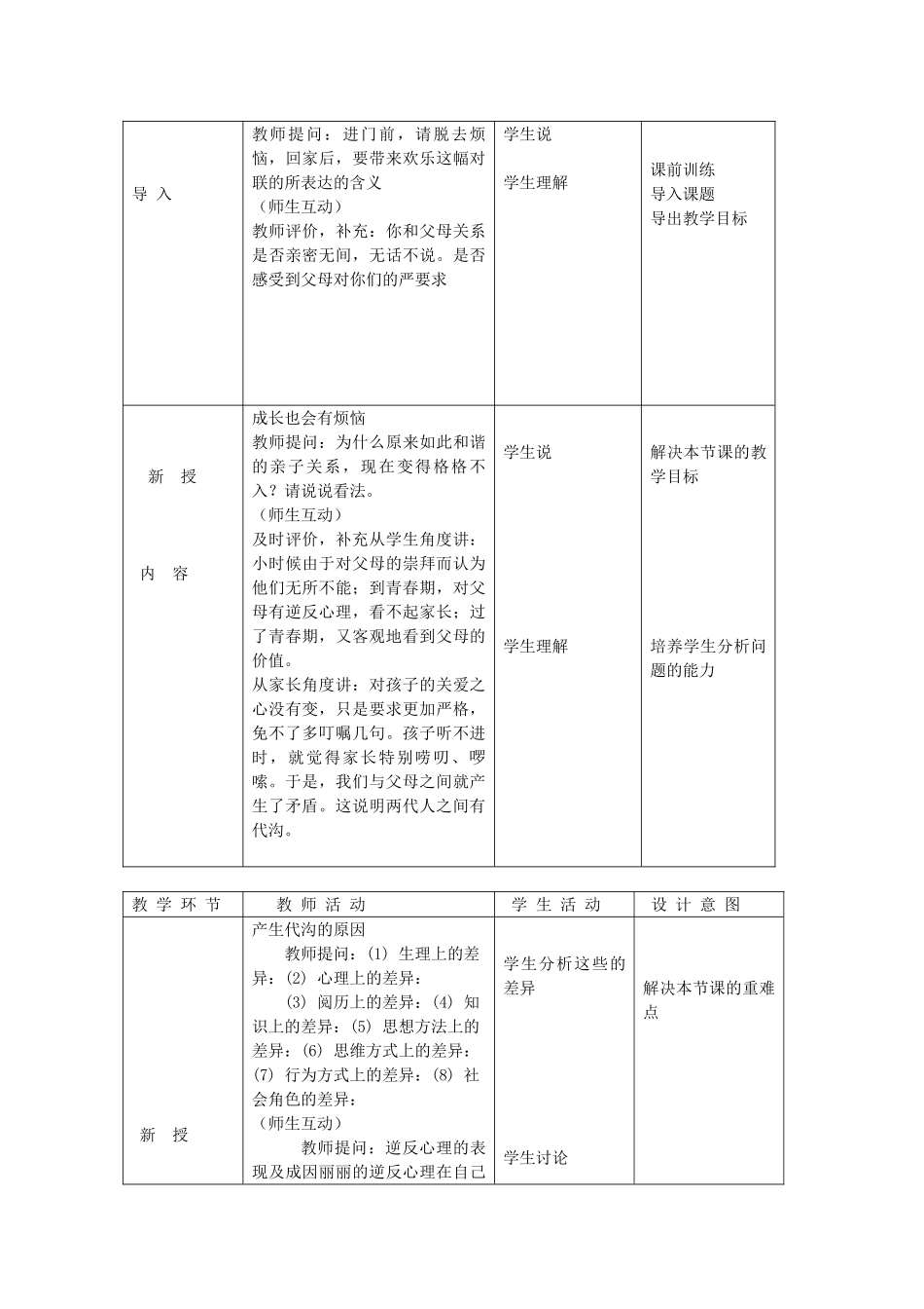 北京市豆各庄中学八年级政治上册 2.1 严也是一种爱教案 新人教版_第2页