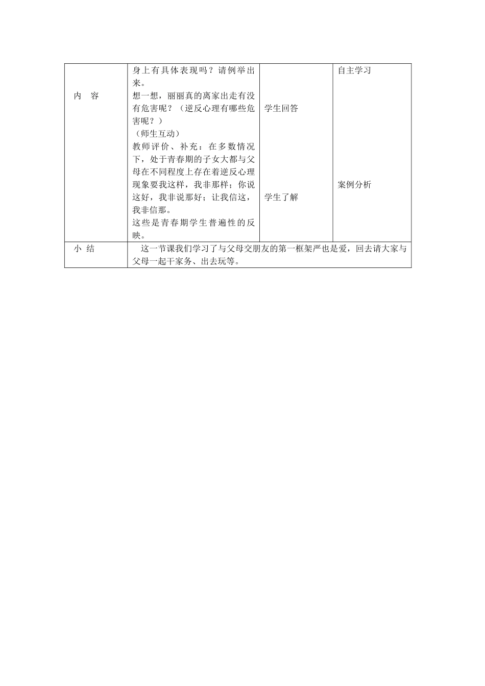北京市豆各庄中学八年级政治上册 2.1 严也是一种爱教案 新人教版_第3页