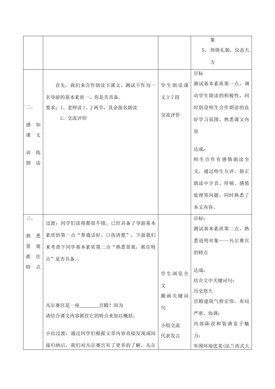 七年级语文下册 13《凡尔赛宫》教案 苏教版-苏教版初中七年级下册语文教案_第2页