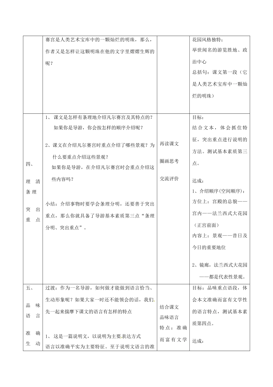七年级语文下册 13《凡尔赛宫》教案 苏教版-苏教版初中七年级下册语文教案_第3页