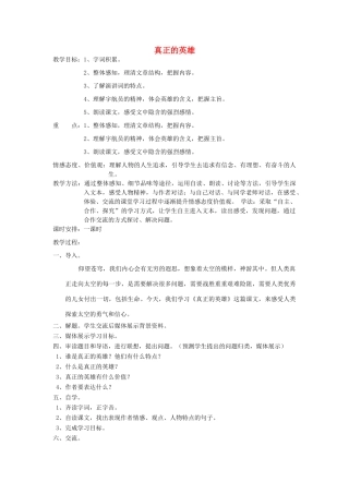 河南省南乐县张果屯乡中学七年级语文下册 第24课《真正的英雄》教案