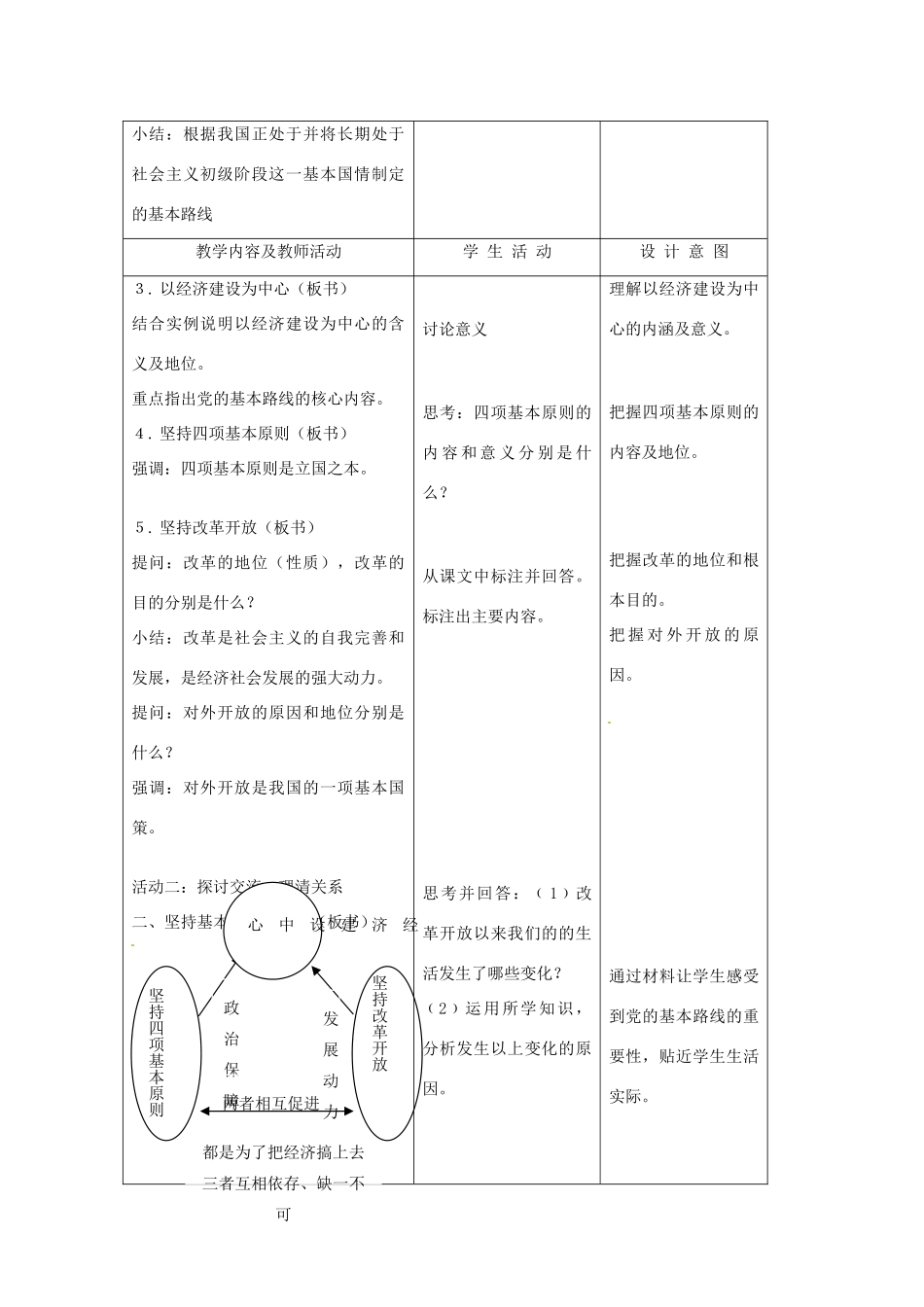 江苏省南通市实验中学九年级政治全册 2.3.2党的基本路线教案 新人教版_第2页