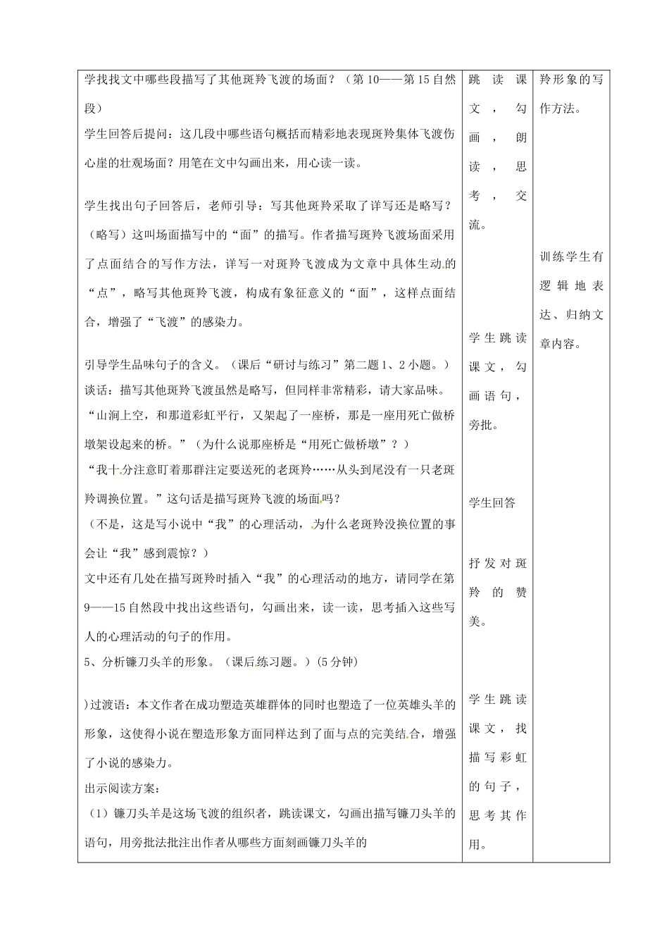 河北省衡水市景县黎阳学校七年级语文下册《斑羚飞渡》教案1 新人教版_第3页