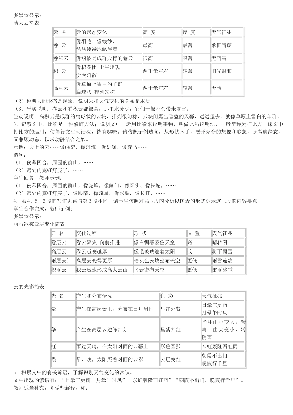 七年级语文上册 看云识天气教案 新人教版_第3页