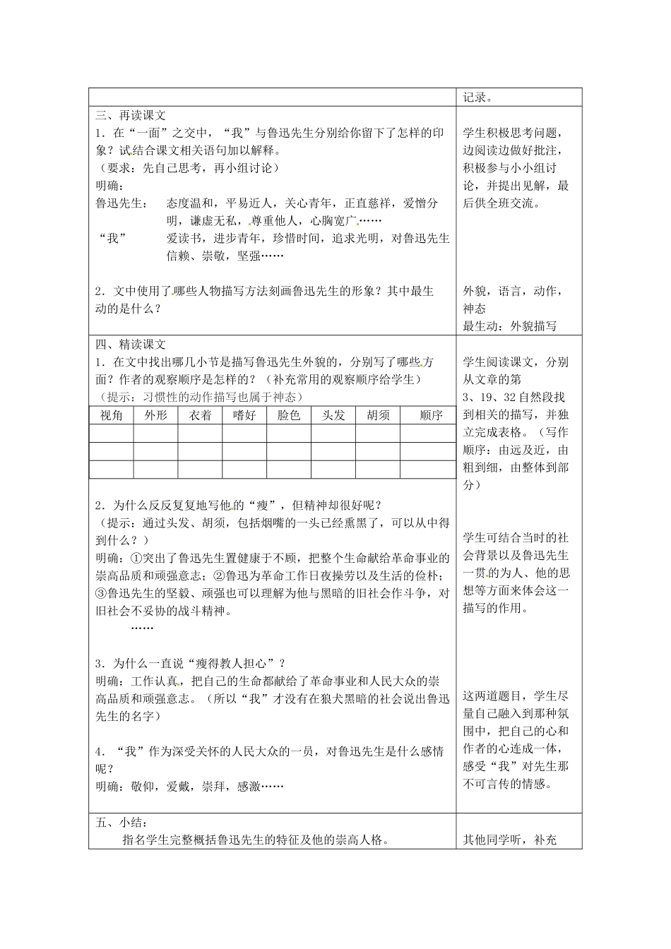 江苏省常州市花园中学七年级语文下册《2.一面阿累》教学设计 苏教版_第2页