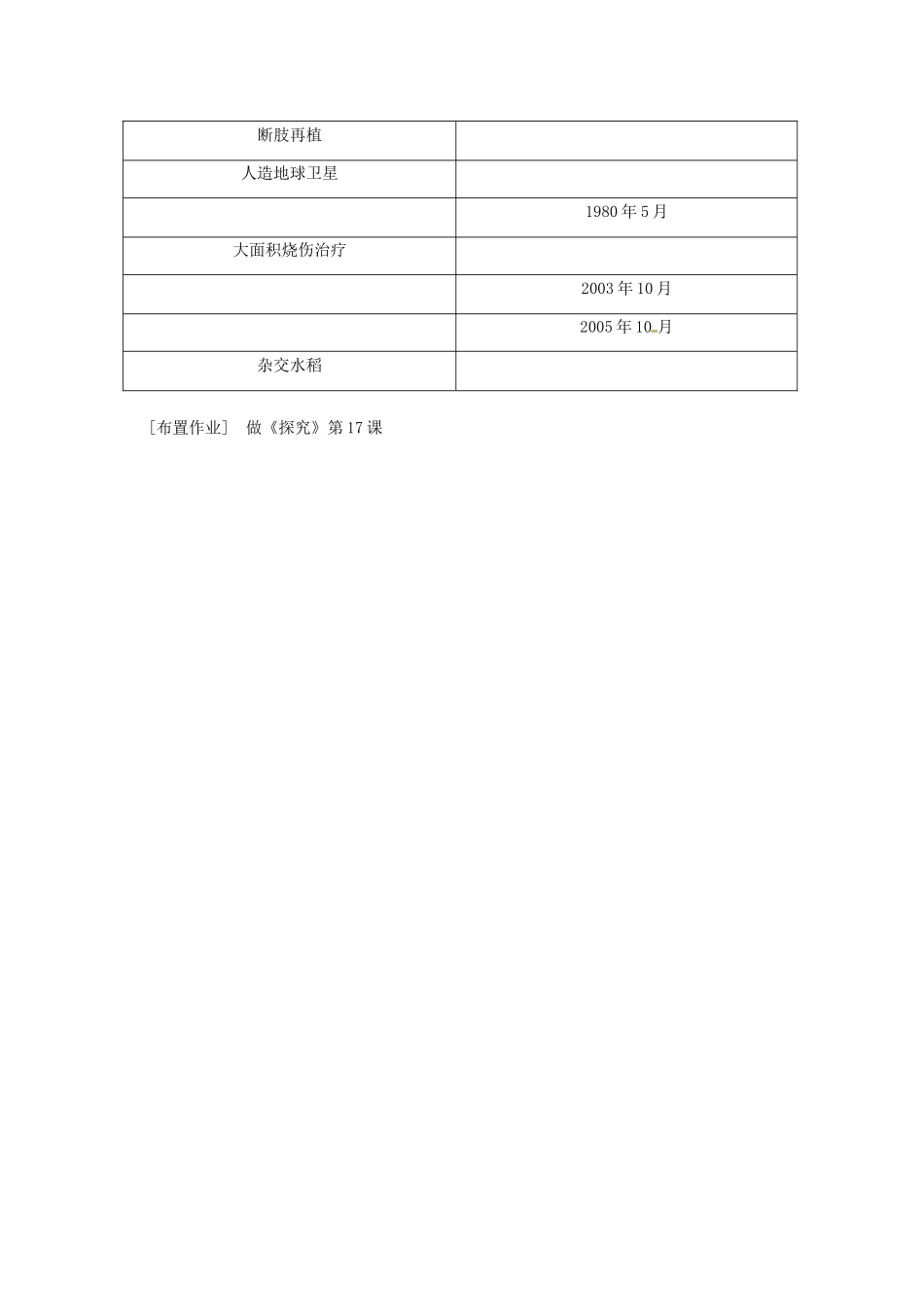 江苏省徐州市第二十二中学八年级历史下册《第17课 摘取科学技术的明珠》教案 华东师大版_第3页