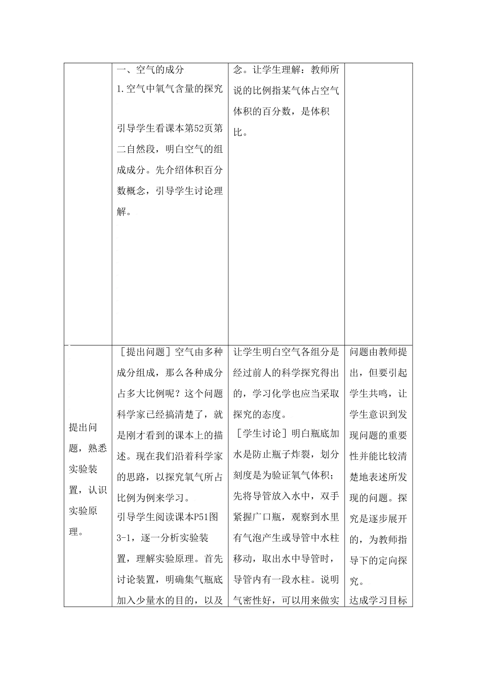 九年级化学上册专题3单元1 多组分的空气教案湘教版_第2页