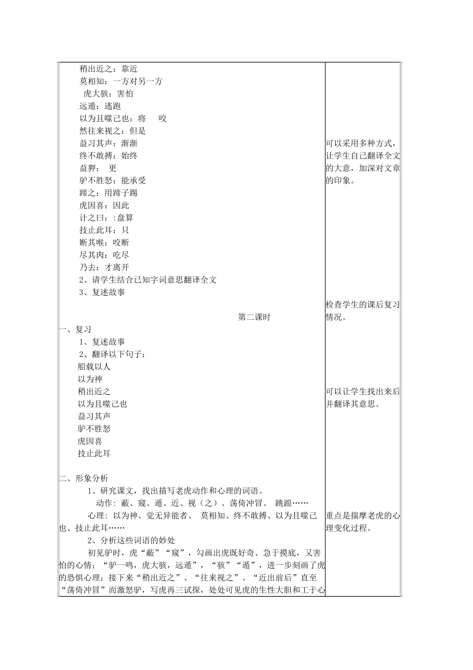 七年级语文下册 第六单元 第21课《黔之驴》教学设计 语文版-语文版初中七年级下册语文教案_第2页