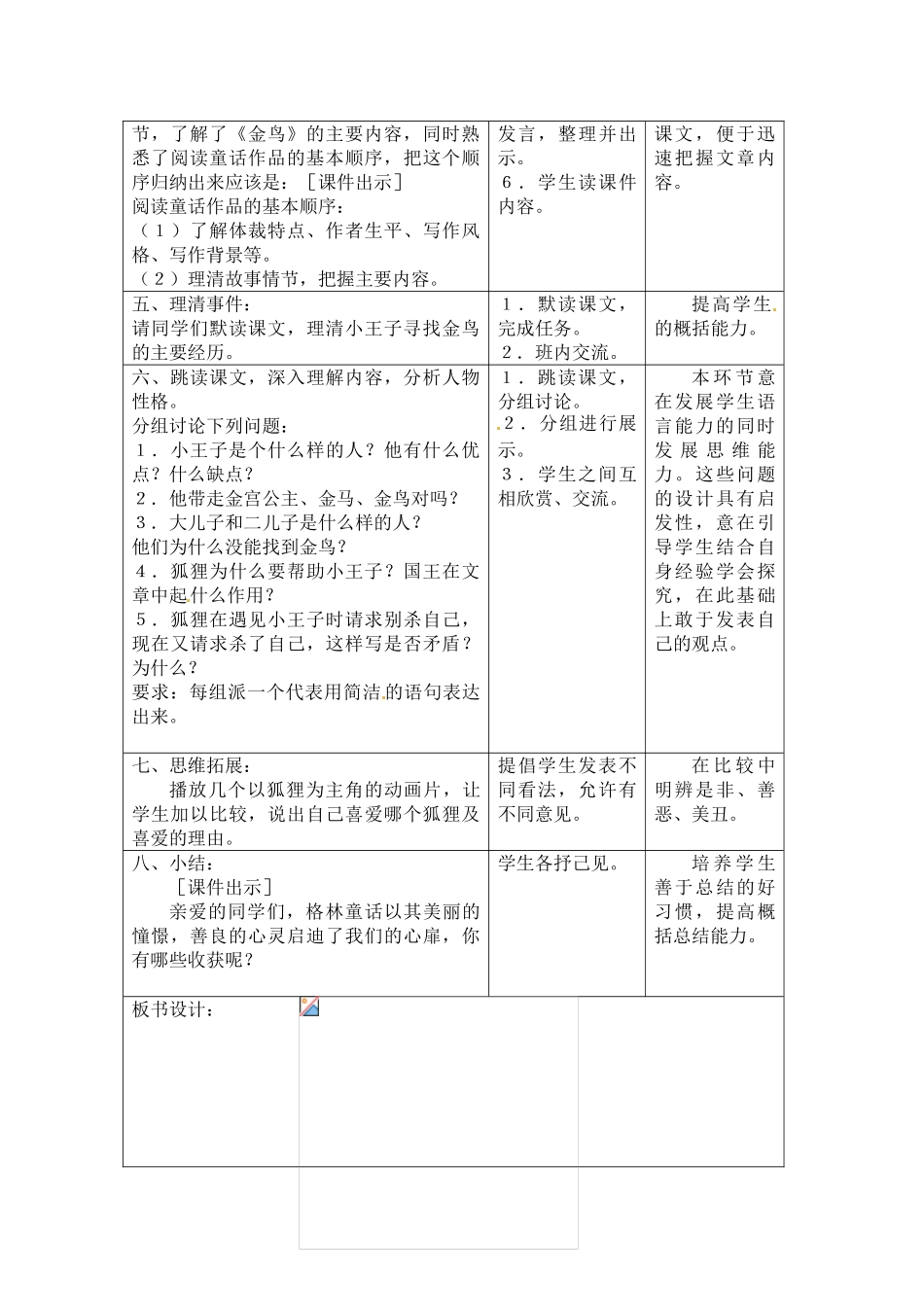 七年级语文上册第一单元第3课 金鸟 教案冀教版_第3页