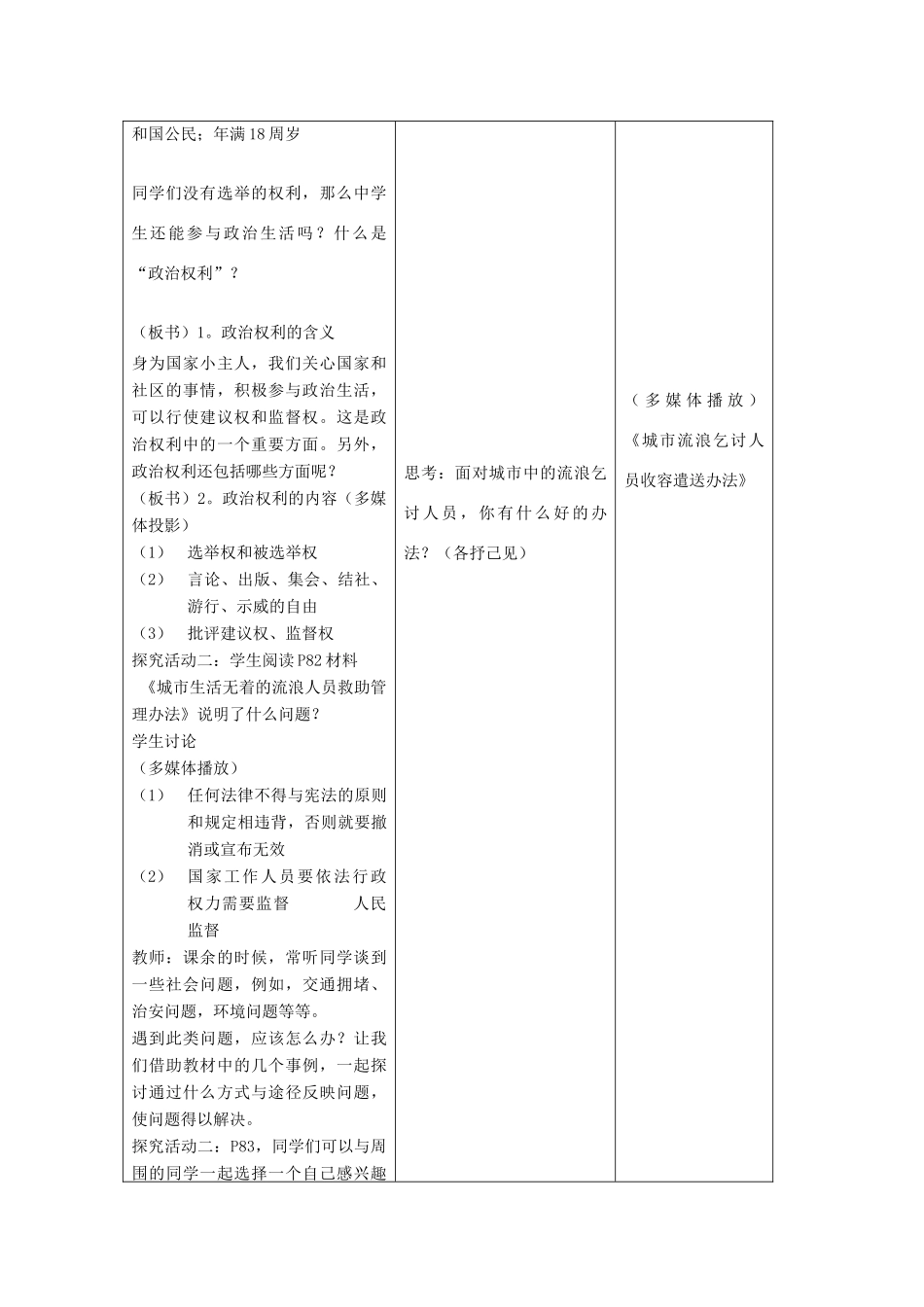 吉林省四平市第十七中学九年级政治全册《第六课 第三框 依法行使权利》教案 新人教版_第2页