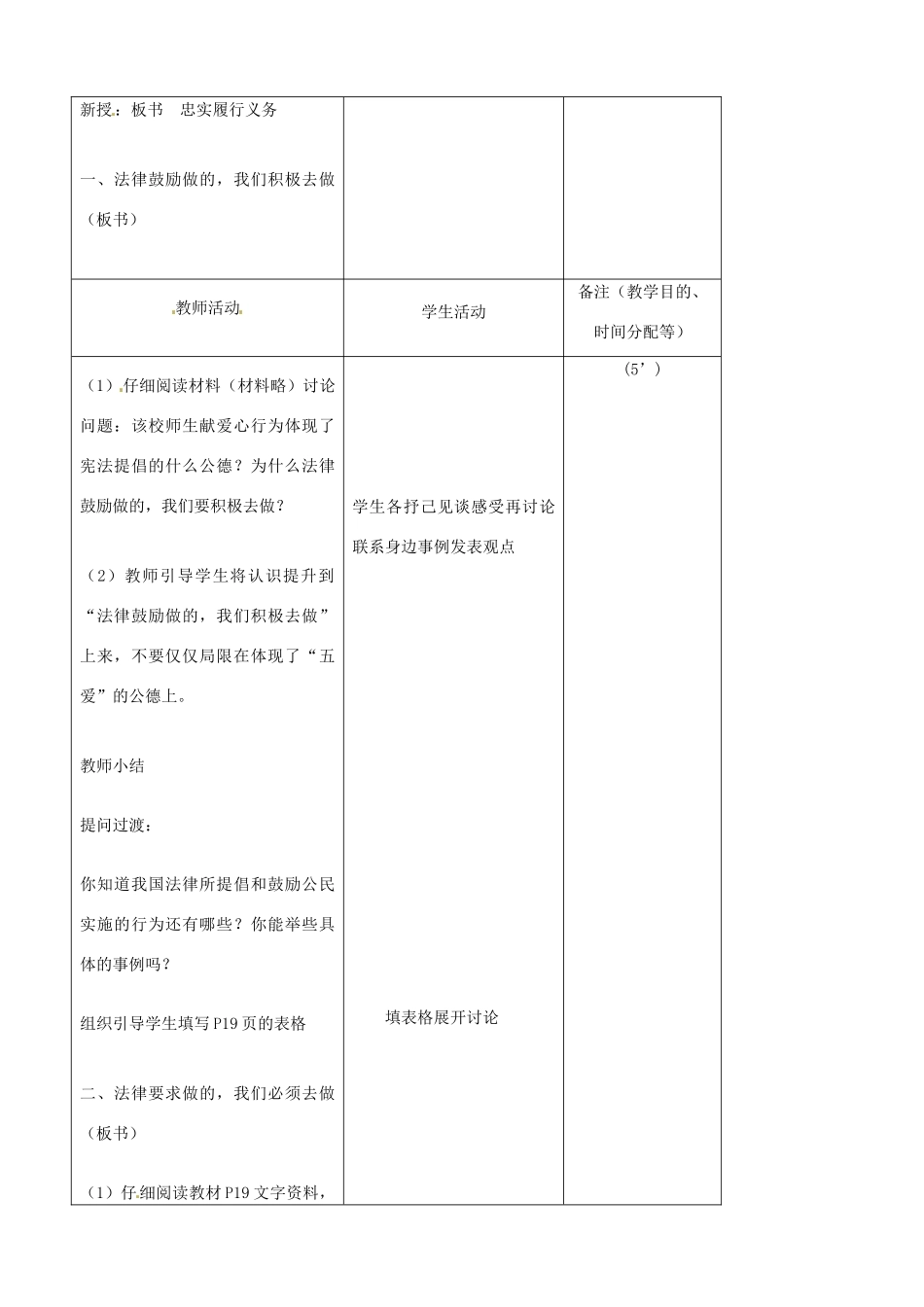 吉林省四平市第十七中学八年级政治下册《第二课 第二框 忠实履行义务》》教学设计 新人教版_第2页