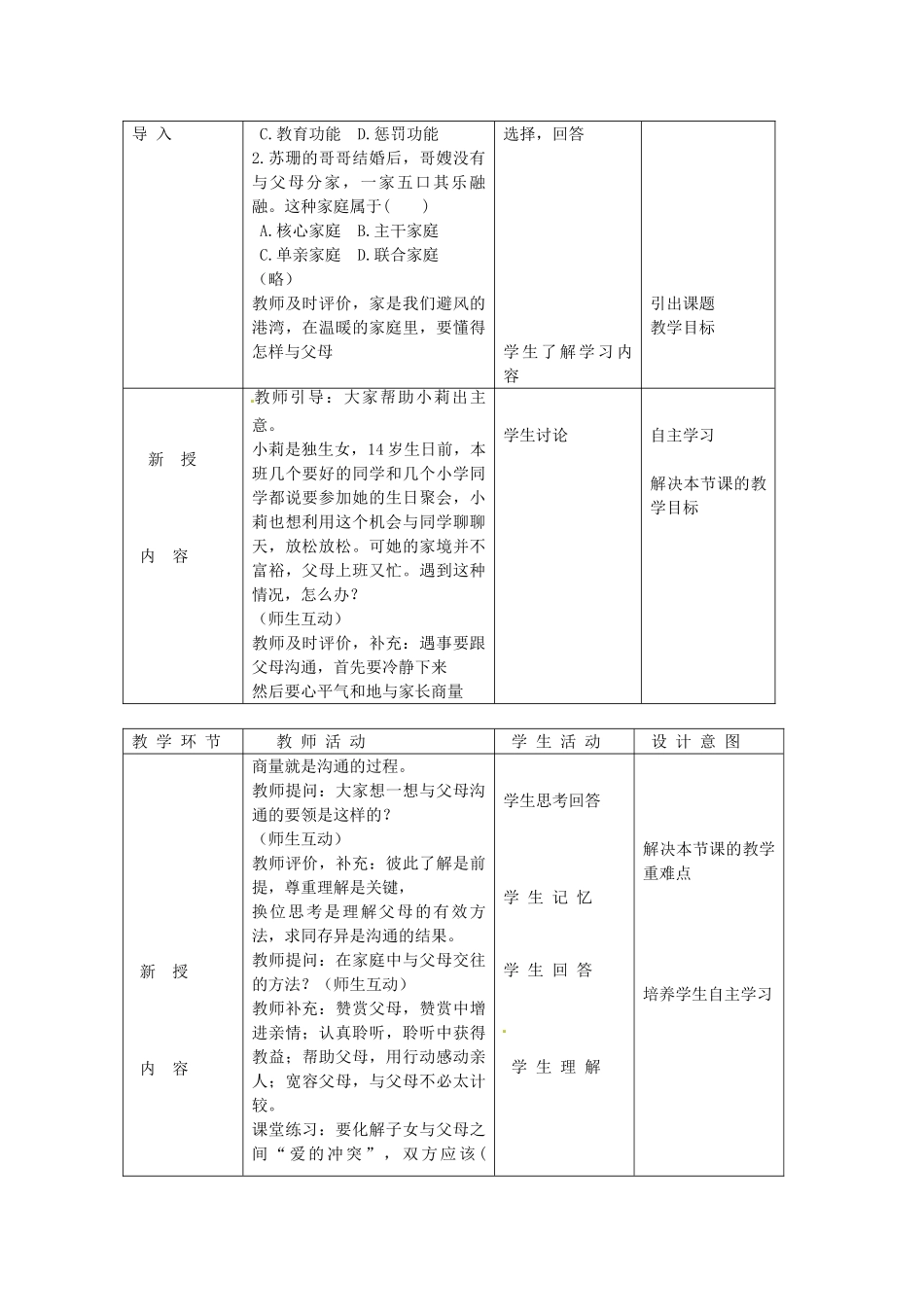 北京市豆各庄中学八年级政治上册 1.2.2 两代人的对话教案 新人教版_第2页