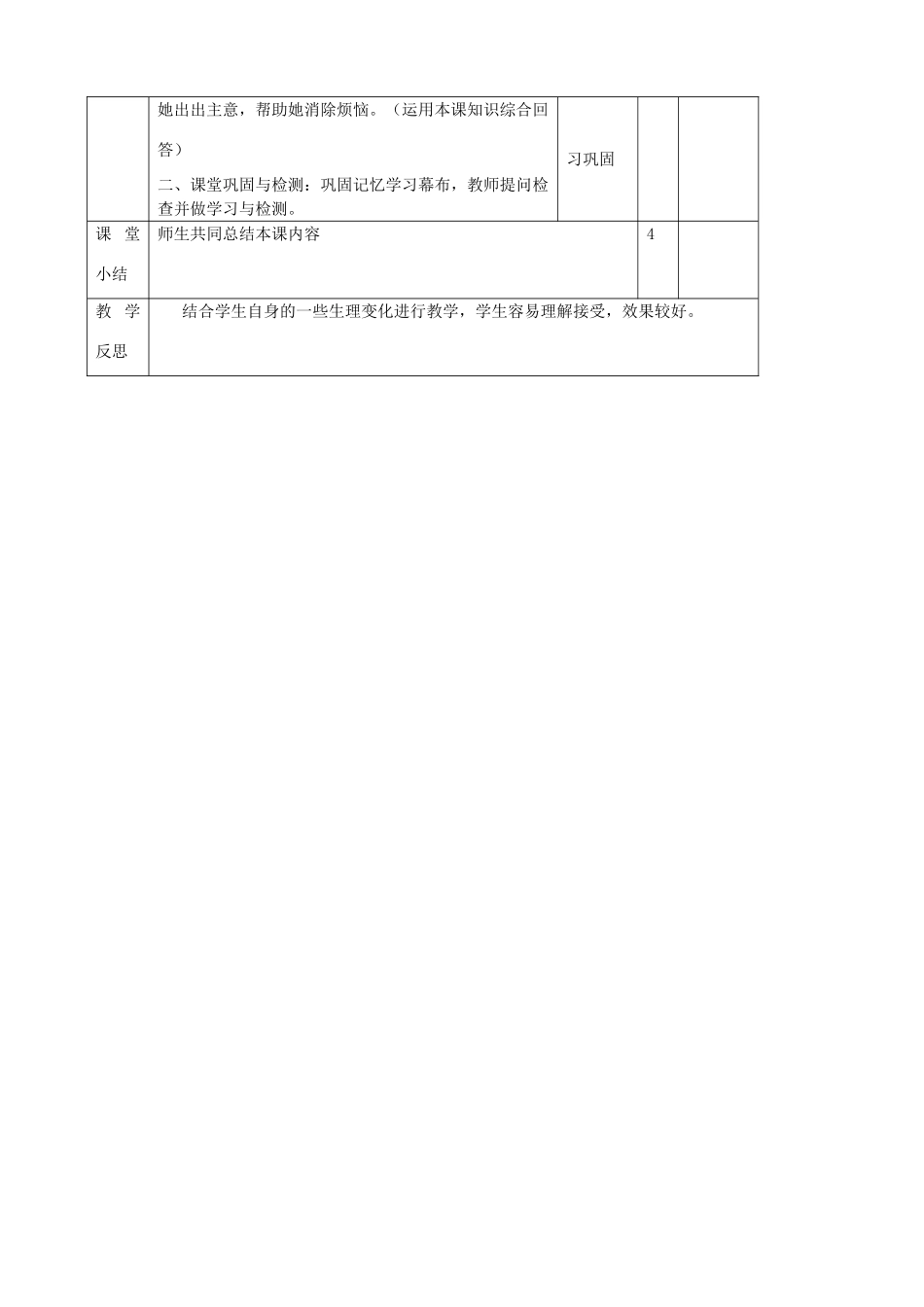 河北省辛集三中七年级政治下册《11.1 悦纳自己的生理变化》教案 新人教版_第3页