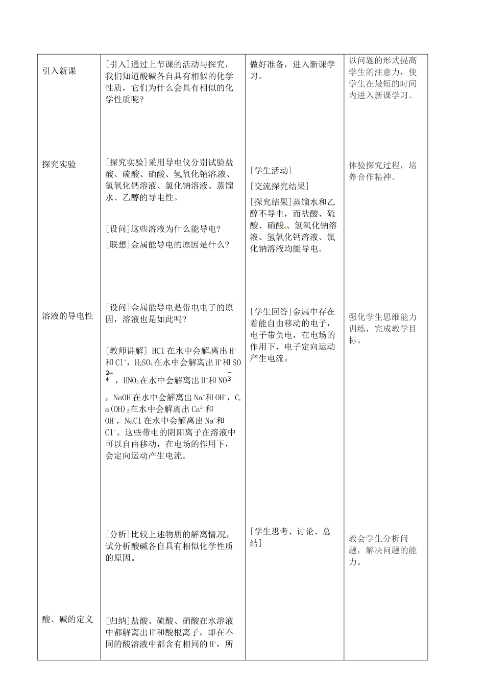 新疆生产建设兵团第五师八十六团第一中学九年级化学上册 常见的酸和碱（第三课时）教案 新人教版_第2页