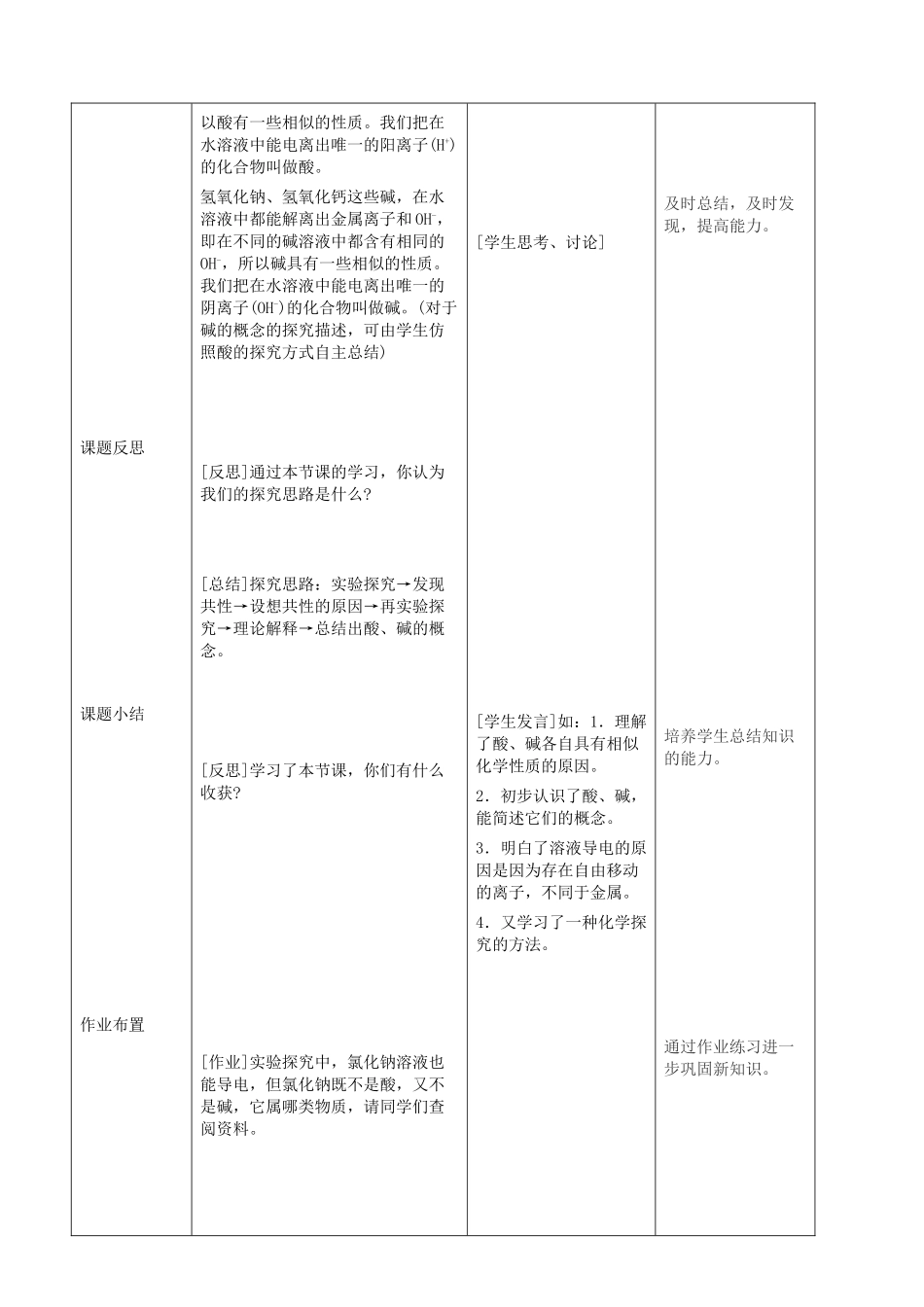 新疆生产建设兵团第五师八十六团第一中学九年级化学上册 常见的酸和碱（第三课时）教案 新人教版_第3页