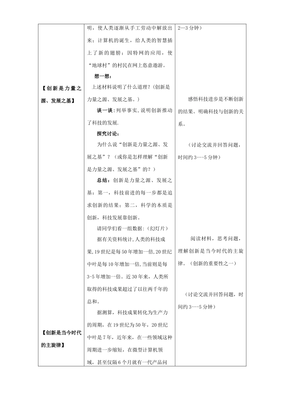 八年级政治下册 第十五课《走创新之路》第一框教案 鲁教版_第2页