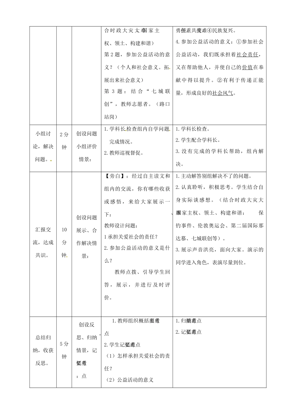 内蒙古鄂尔多斯市东胜区培正中学九年级政治全册 2.2《承担对社会的责任》教学案例 新人教版_第2页