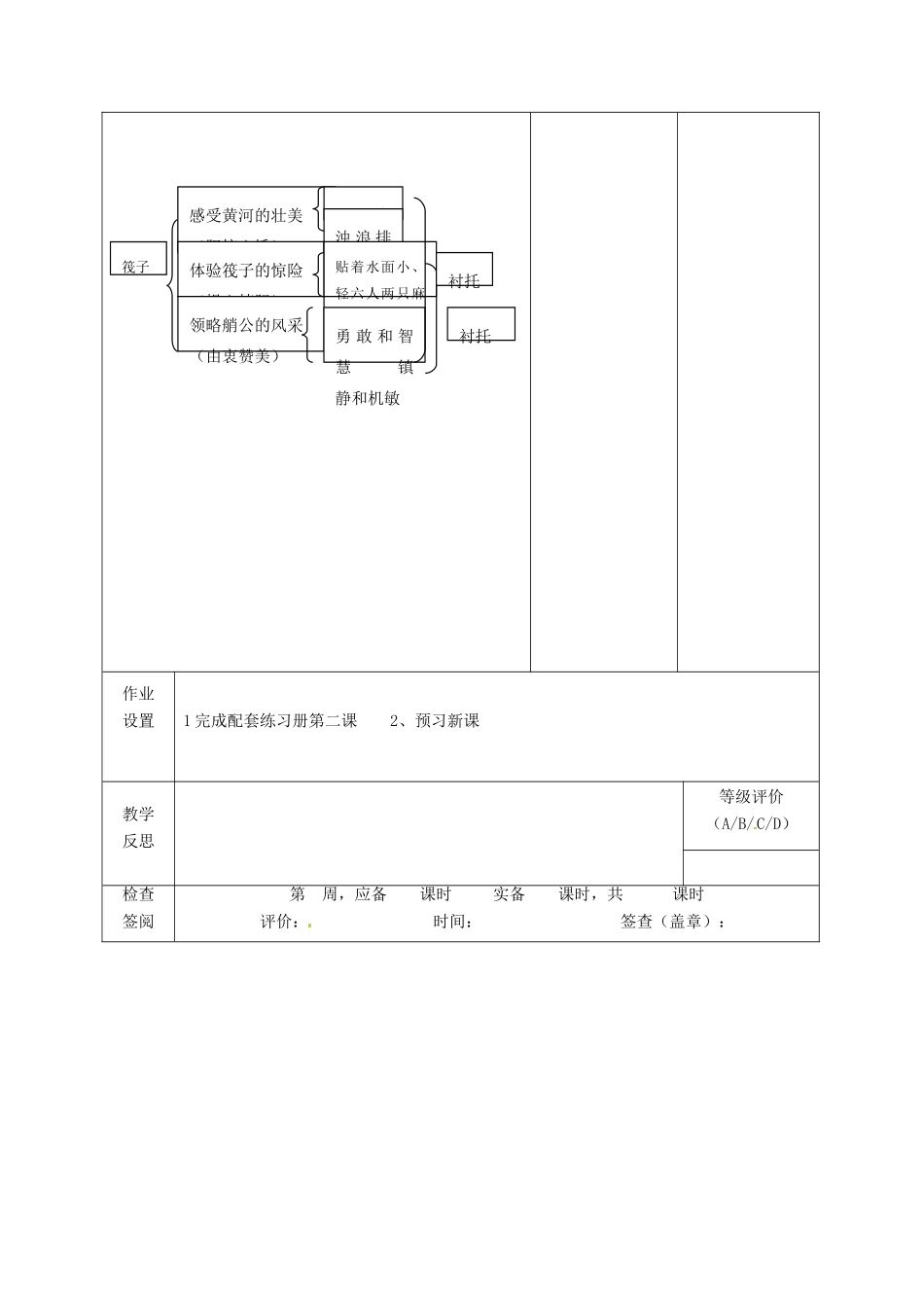 甘肃省酒泉市瓜州县第二中学七年级语文下册 第一单元 第二课《筏子》第二课时教案 北师大版_第3页