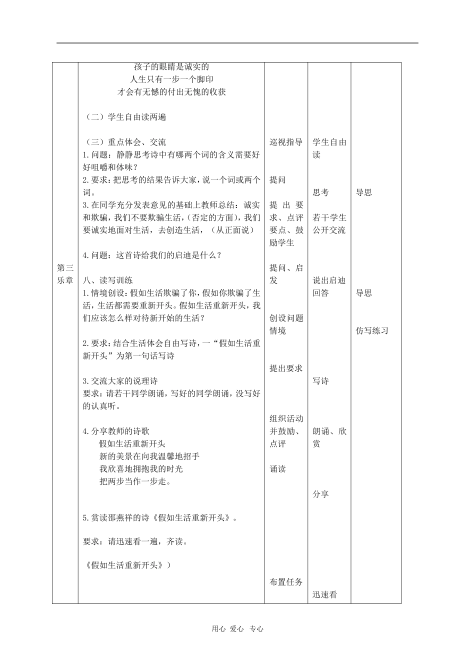 七年级语文下册 《假如生活欺骗了你》教案 人教新课标版_第3页