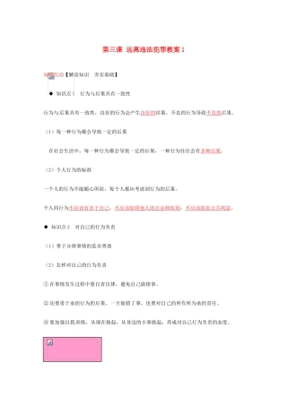 河南省范县白衣阁乡二中九年级政治全册 第三课 远离违法犯罪教案1 陕教版