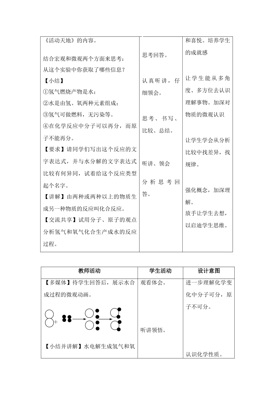 九年级化学第二单元第二节 水的分解与合成教案鲁教版_第3页