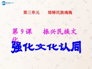 九年级政治全册 第9课 第2站 强化文化认同课件3 北师大版