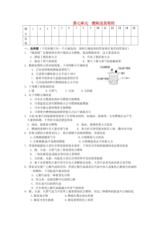山东省郯城县郯城街道初级中学九年级化学上册 第七单元 燃料及其利用自测题（无答案） 新人教版