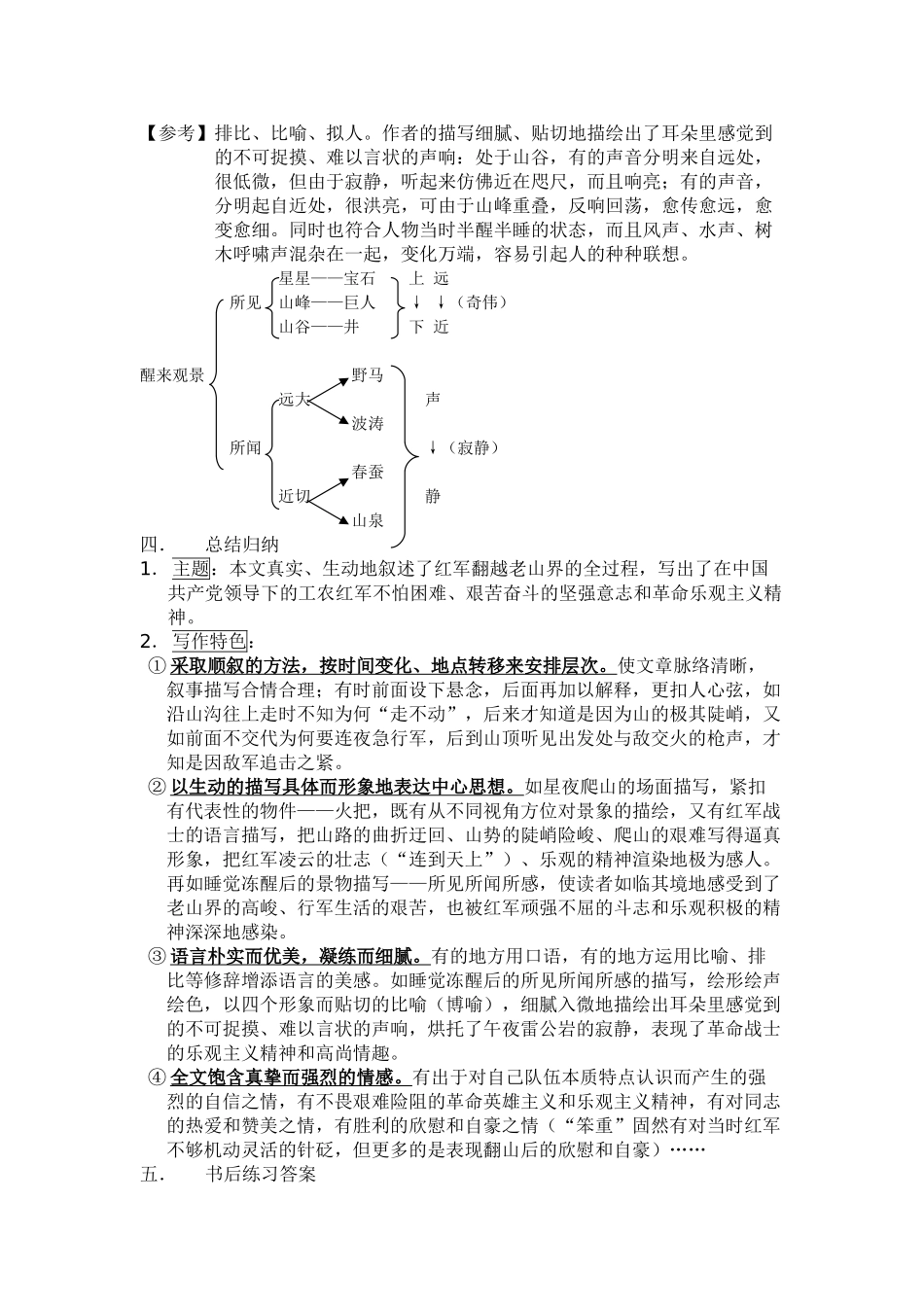 七年级语文上册《老山界》教学设计2长春版_第3页