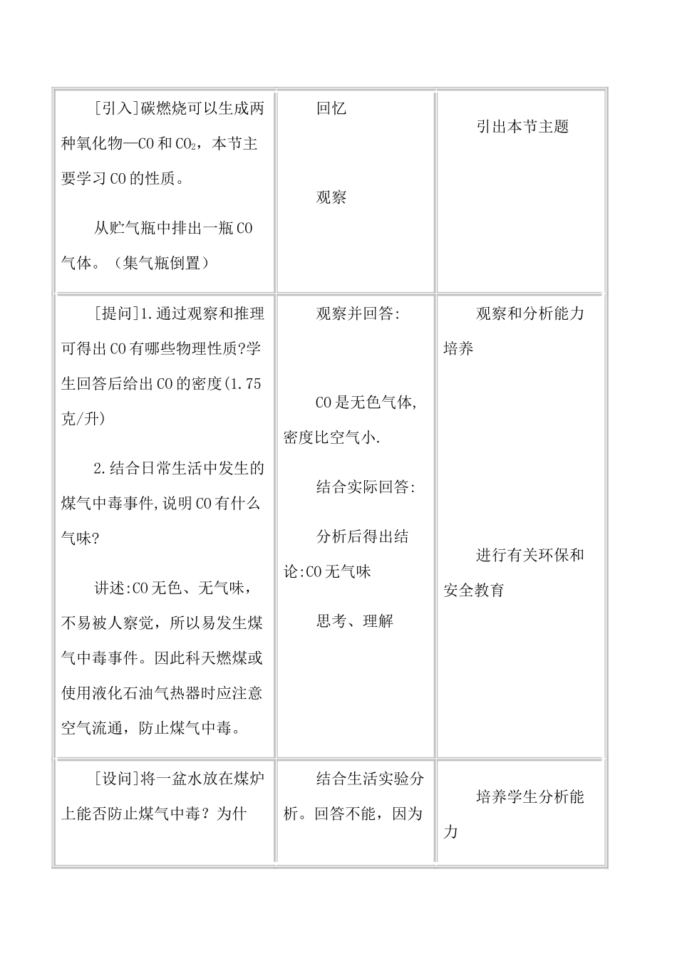 新人教版九年级化学一氧化碳教案_第2页