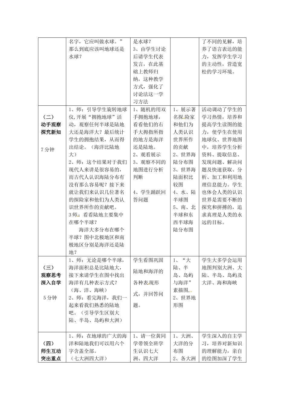 河北省围场县棋盘山中学七年级地理上册《2.1 大洲和大洋》教案 新人教版_第2页