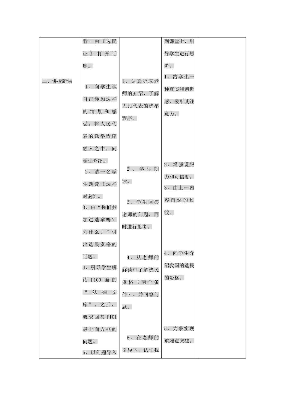 九年级政治：第九课《人民代表的责任》教案人民版_第2页