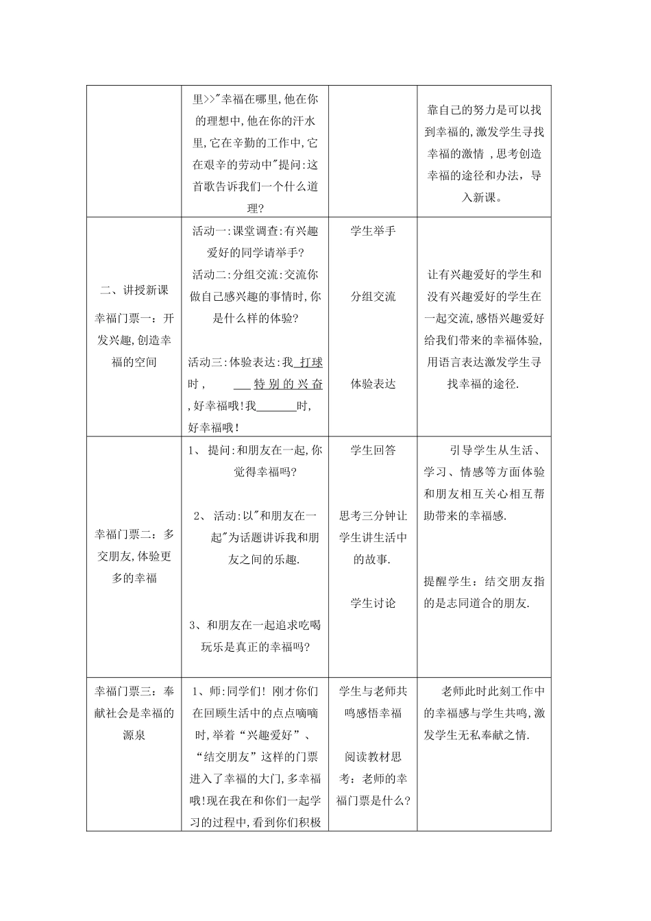 辽宁省凌海市石山初级中学九年级政治全册《幸福门票》教学设计 人民版_第2页