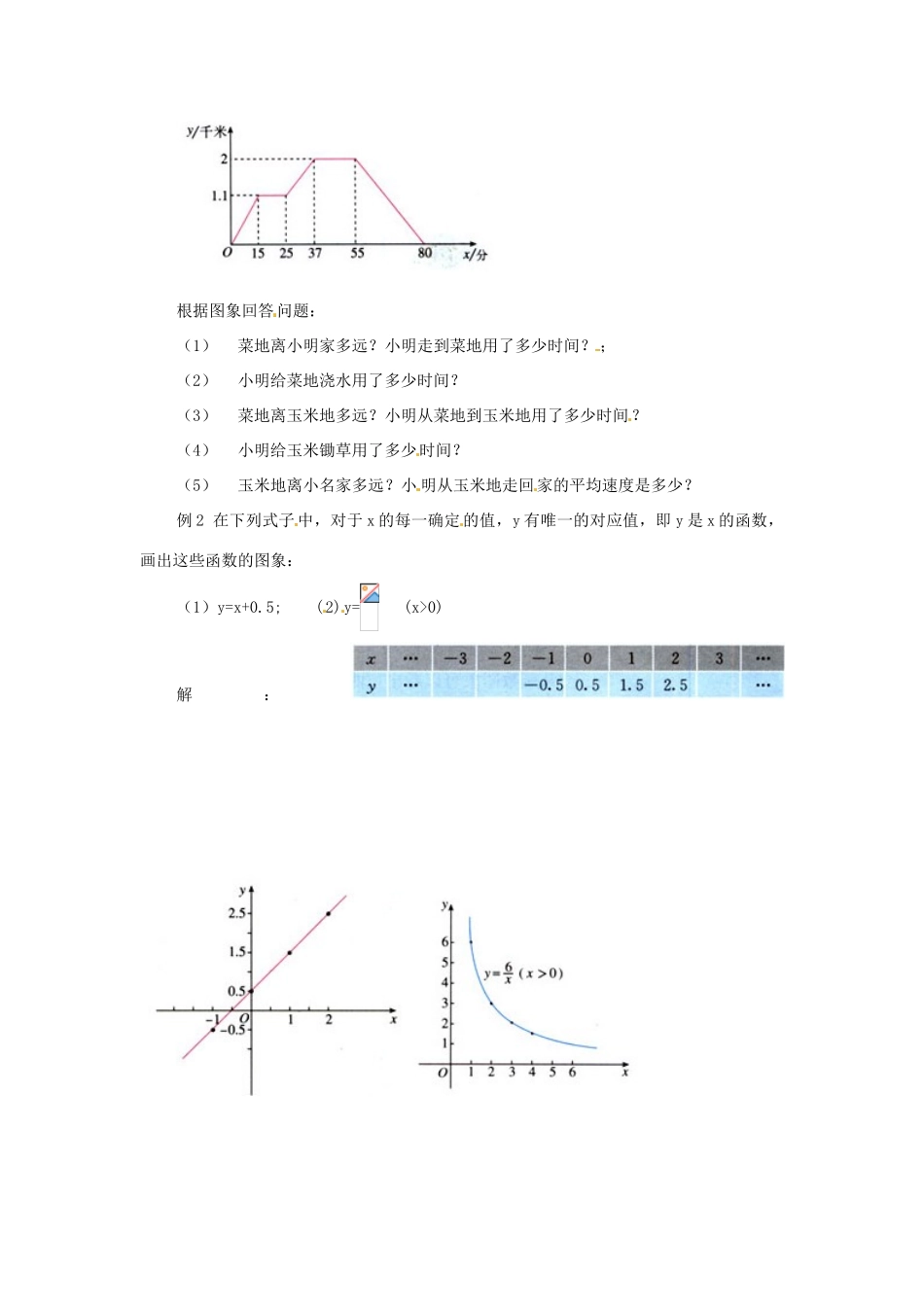八年级数学上册 14.1变量与函数第三课时教案 人教新课标版_第2页