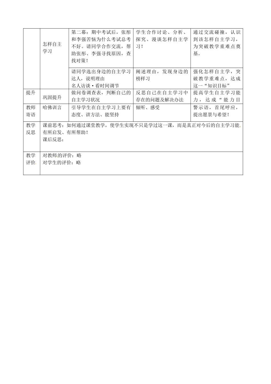 七年级政治上册 第十二课 第1框 学会自主学习教案 苏教版-苏教版初中七年级上册政治教案_第2页