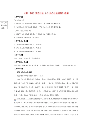 江苏省东台市唐洋镇中学九年级政治全册《第一单元 亲近社会 1.3 关心社会发展》教案 苏教版
