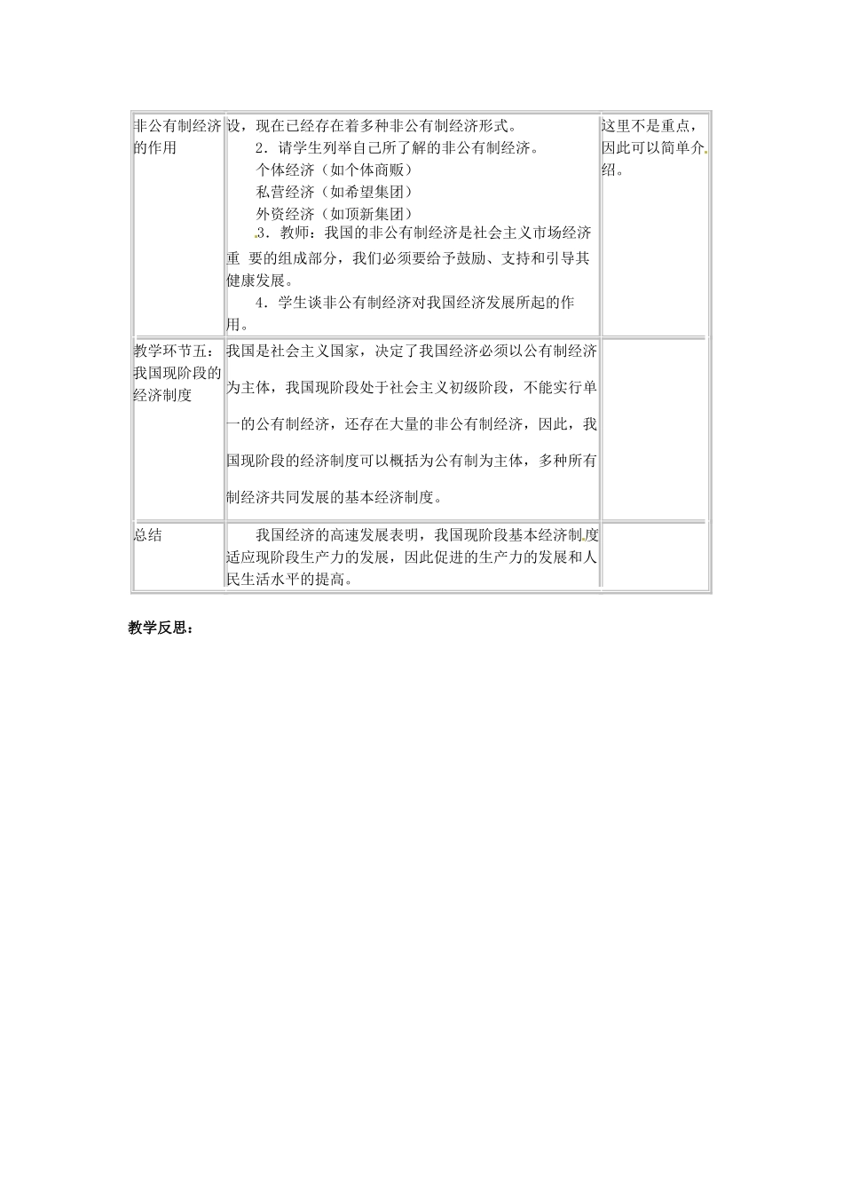 四川省宜宾县复龙初级中学八年级政治下册 第三节 基本经济制度教案 教科版_第3页