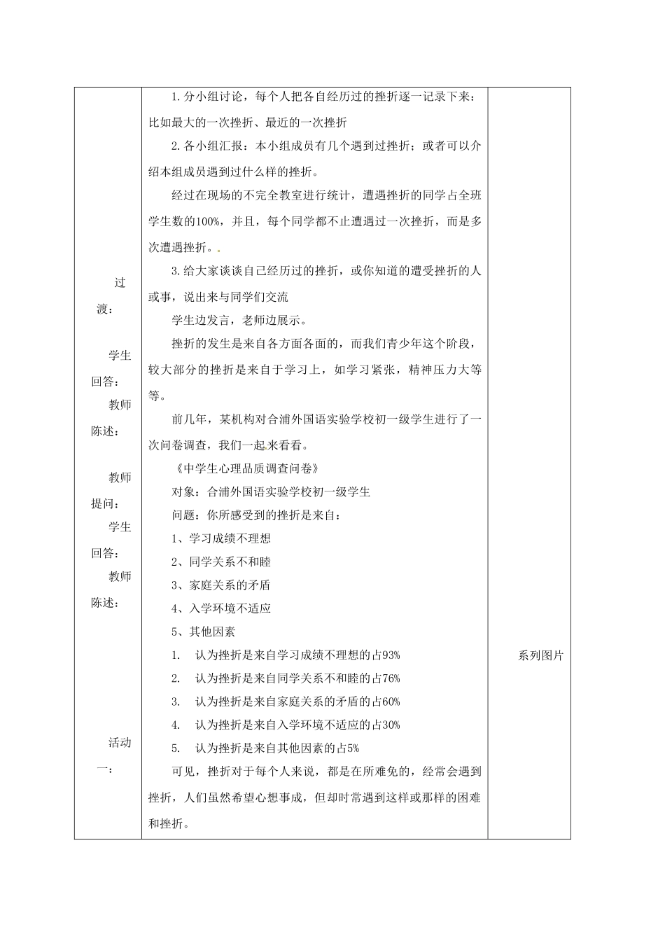 七年级政治下册 《3.5.1 人生难免有挫折》活动探究型教案3 新人教版_第3页