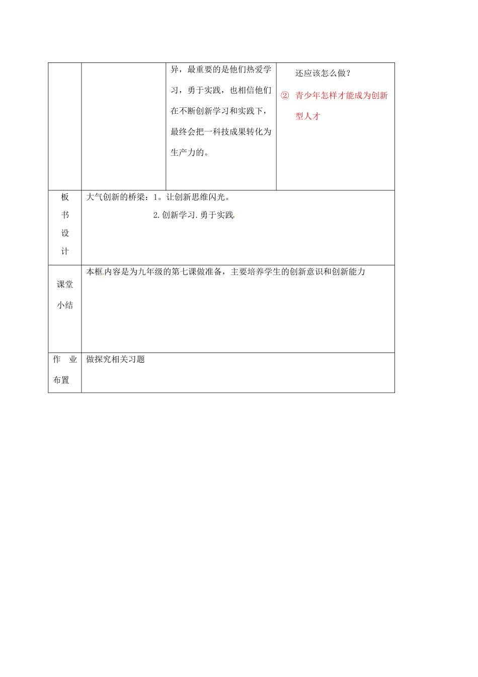 八年级政治下册 15.2 搭起创新的桥梁教案 鲁人版六三制-鲁人版初中八年级下册政治教案_第3页
