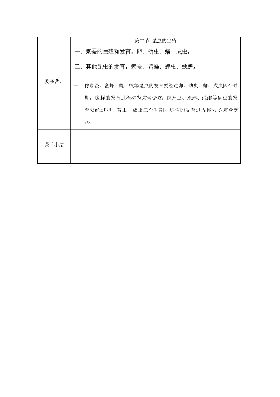北京市和平北路学校八年级生物下册《7.1.2 昆虫的生殖》教案 新人教版_第3页