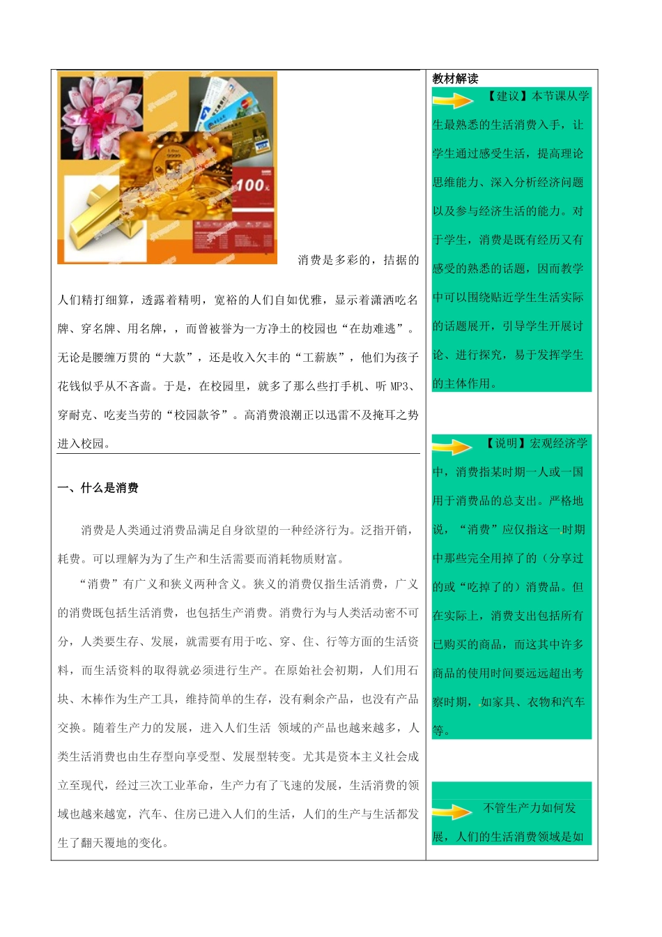 山东省滕州市大坞镇大坞中学八年级政治上册 消费教案 鲁教版_第2页