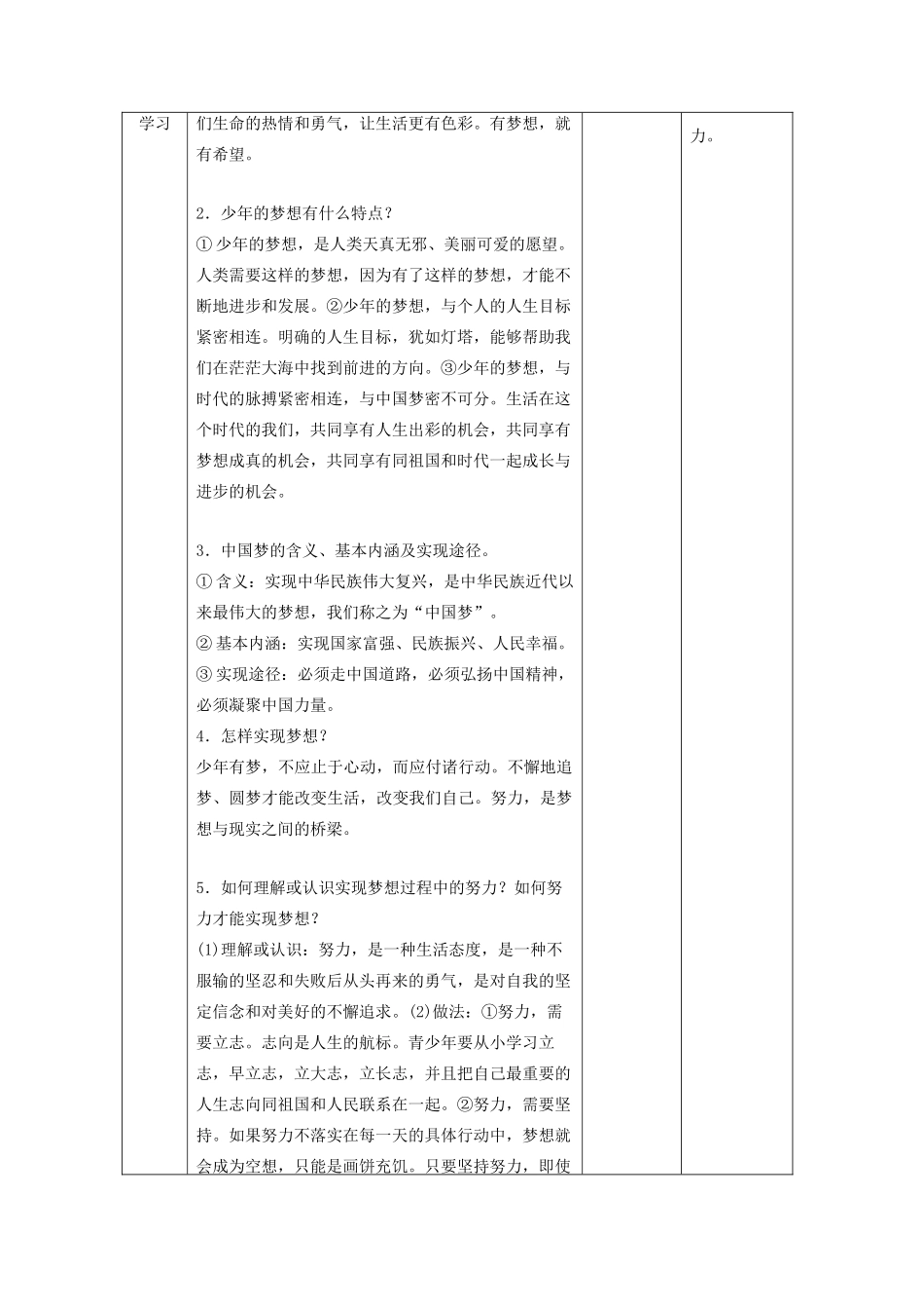 时代 第二框少年有梦教案 新人教版-新人教版初中七年级上册政治教案_第3页