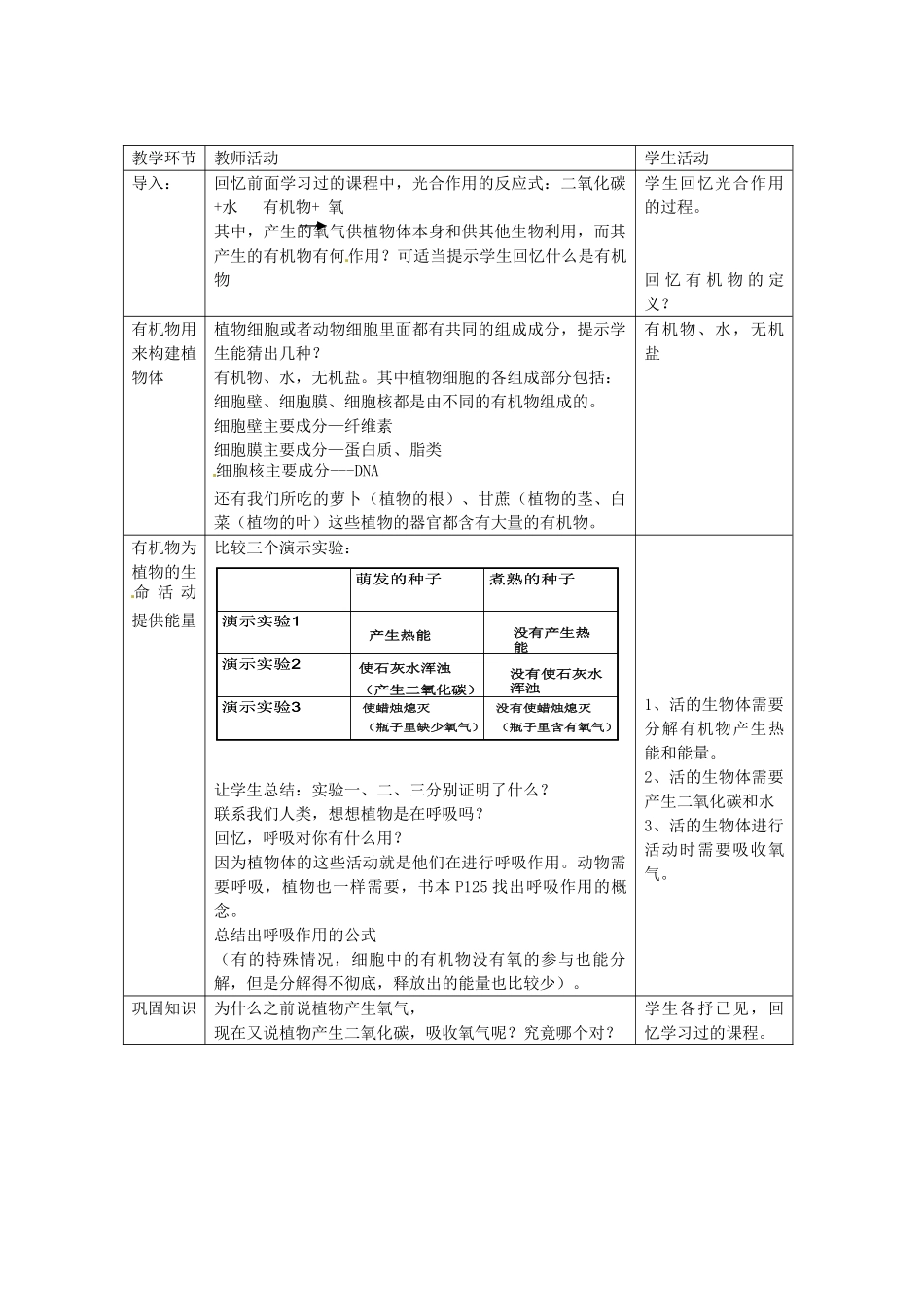 福建省厦门市集美区灌口中学七年级生物上册 绿色植物是生物圈中有机物的制造者教案 （新版）新人教版_第2页