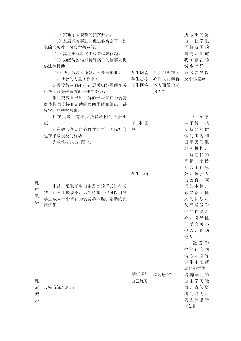 四川省遂宁市广德初级中学九年级政治全册 3.3.1 政府的努力、社会的力量教案 教科版_第3页