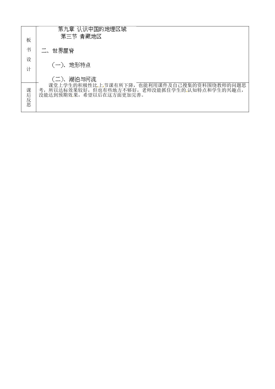 北京市顺义区大孙各庄中学八年级地理上册 青藏地区（第2课时）教案_第3页