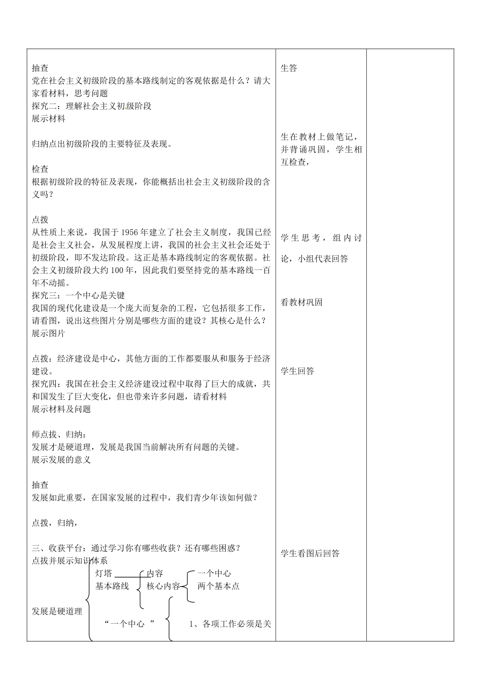 山东省临沂市郯城县九年级政治《第6课 走强国富民之路》教案二 人教新课标版_第2页